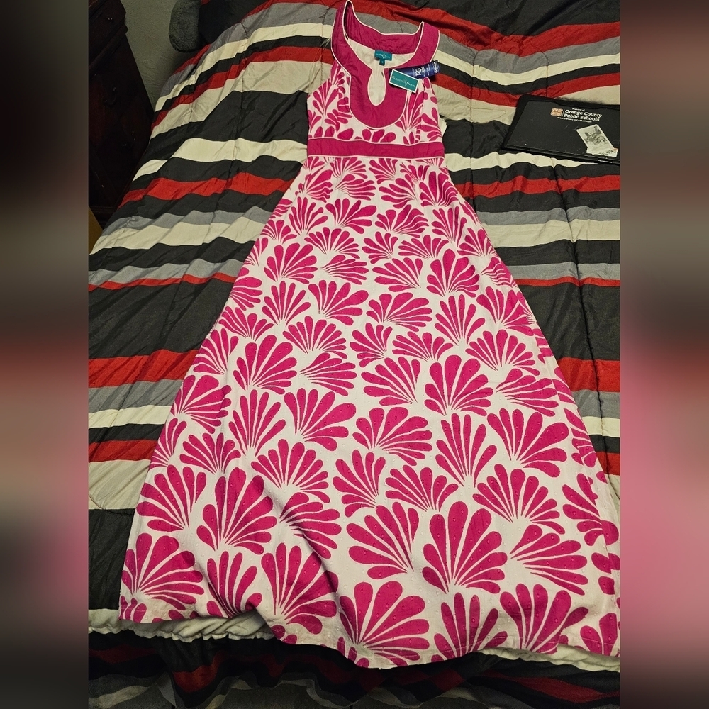belk Pink and White Floral A-Line Maxi Dress (Item#104) - Picture 13 of 16